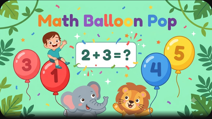 Math Balloon Pop - addition game for kids
