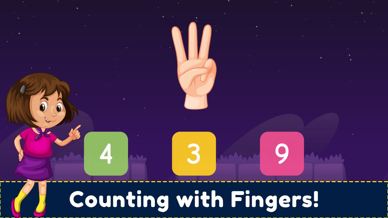 123 numbers - counting with fingers