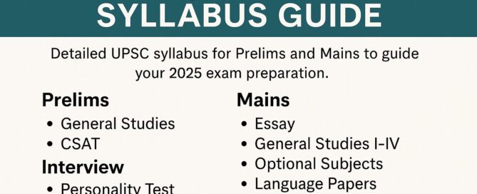 Complete UPSC syllabus guide overview with detailed subjects and topics for Prelims, Mains, and Interview stages.