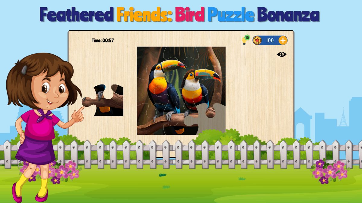 Feathered Friends bird-themed puzzle bonanza with colorful birds