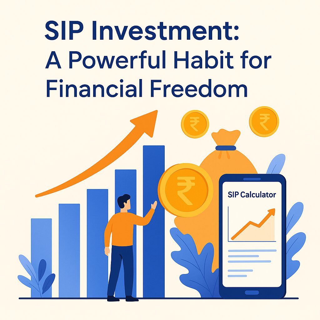 sip-investment-india-financial-freedom-calculator Graph depicting the growth of investment through a systematic investment plan over time.