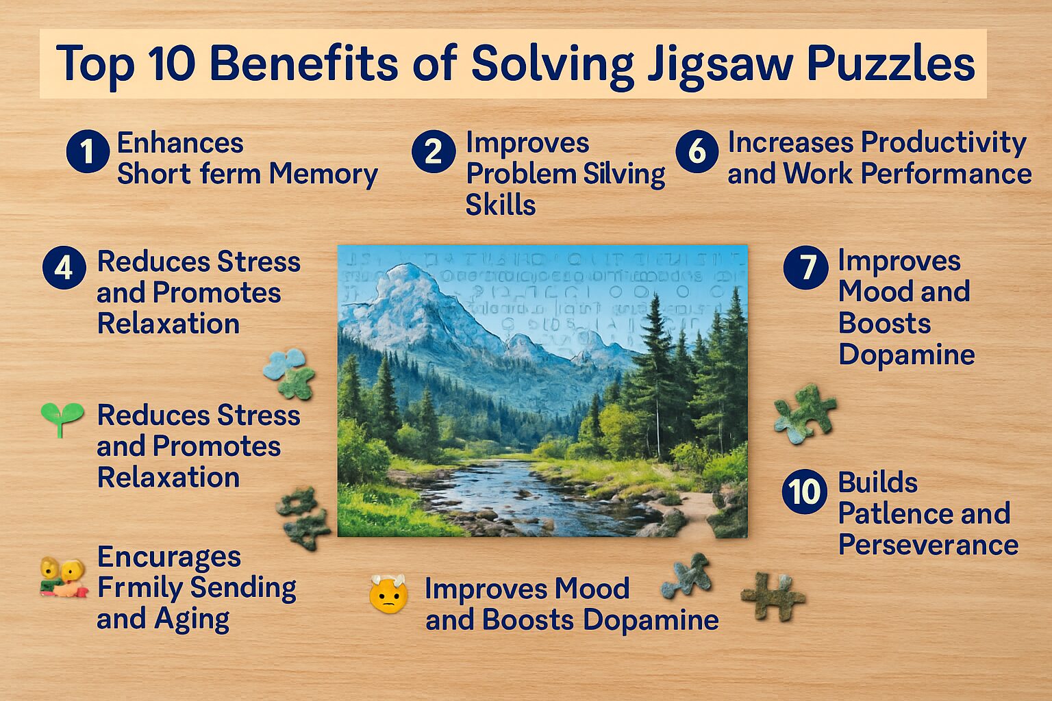top-10-benefits-of-solving-jigsaw-puzzles Illustration showing various benefits of solving jigsaw puzzles, including improved memory, problem-solving skills, and stress relief.