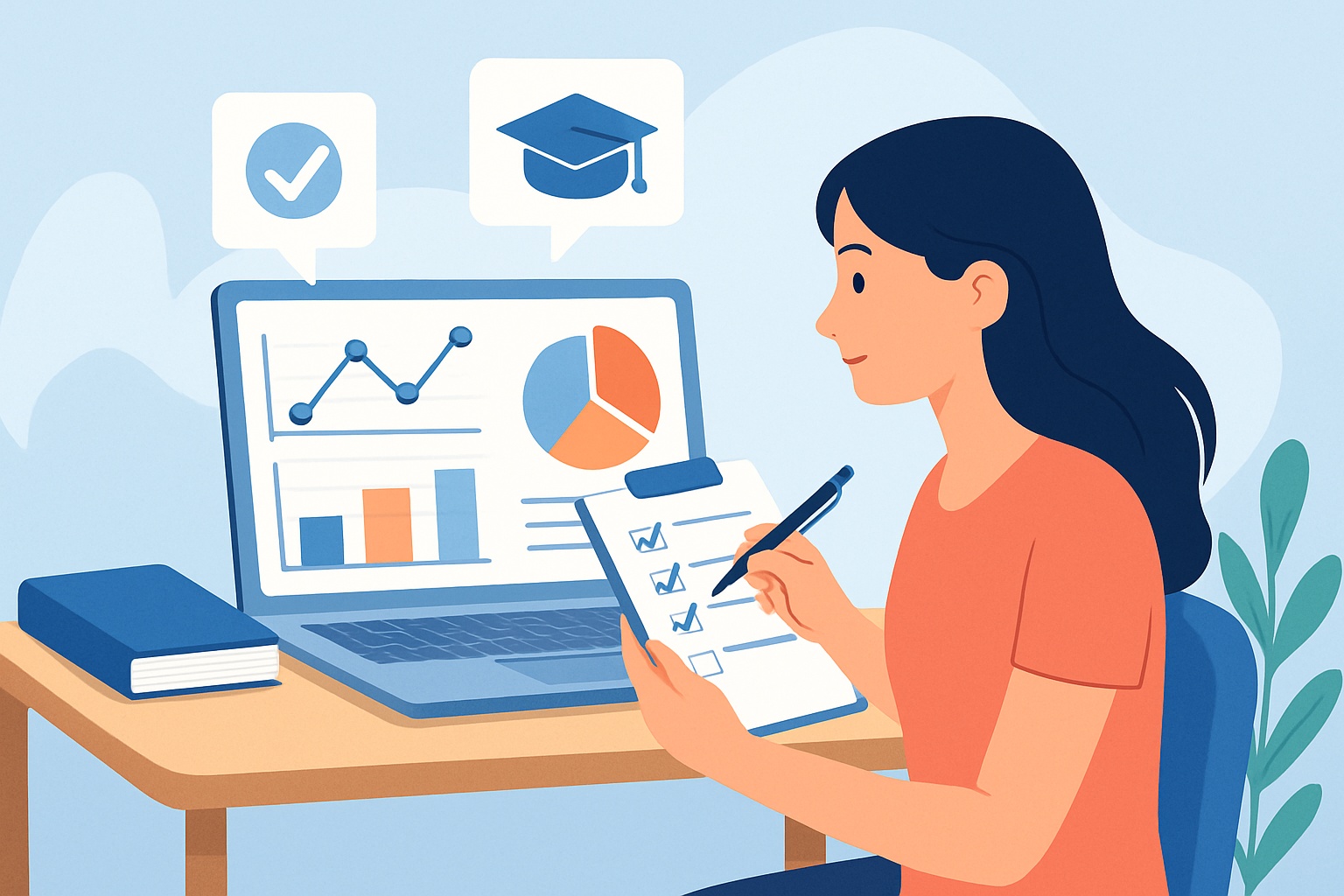 neet-progress-tracking-analytics-illustration This infographic provides a visual summary of techniques NEET 2025 aspirants can use to monitor and improve their exam preparation through online mock test analysis and peer collaboration.